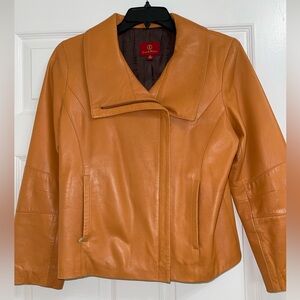 NWOT Cole Haan Asymmetrical Leather Jacket
